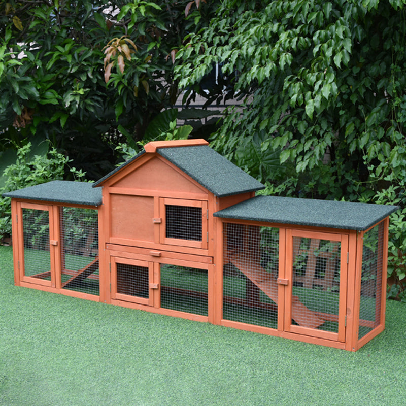 Upgrade your backyard with the Pawhub Double Run Wooden Chicken Coop & Rabbit Hutch! Perfect home for bunnies and chickens! 🐰🐔✨